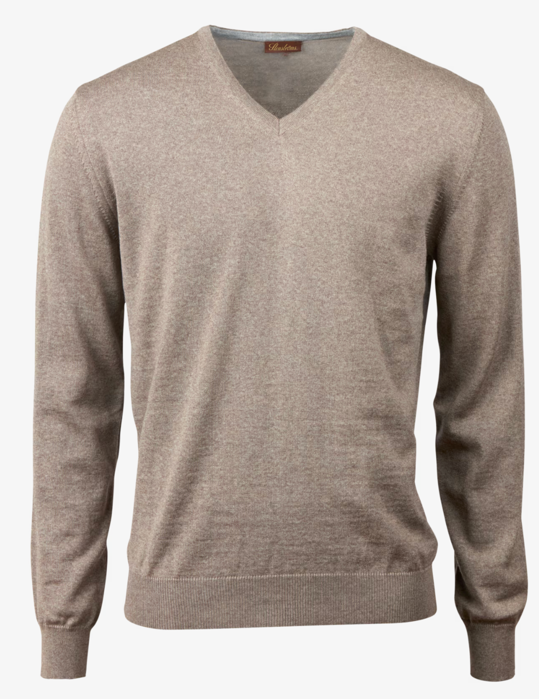 Pullover Knitted V-Neck Merino Wool Light Brown