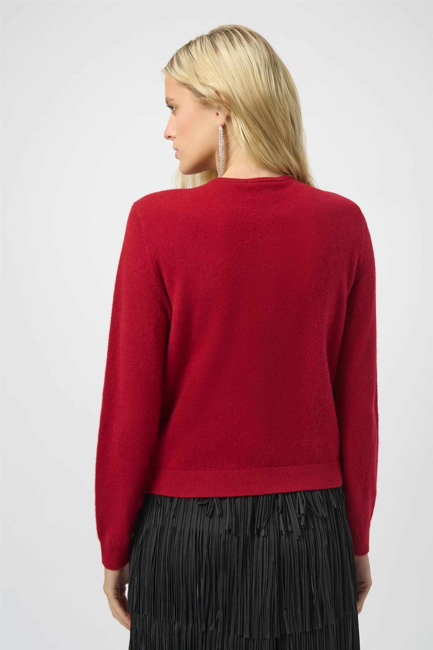 Cashmere Button-Front Crew Neck cardigan