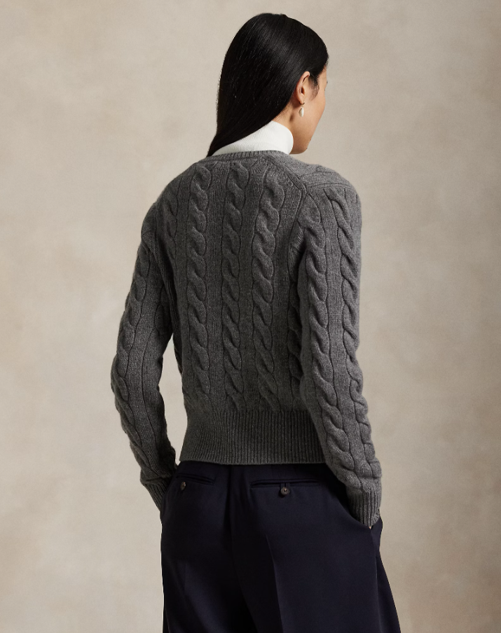 Cable-Knit Wool-Cashmere Cardigan