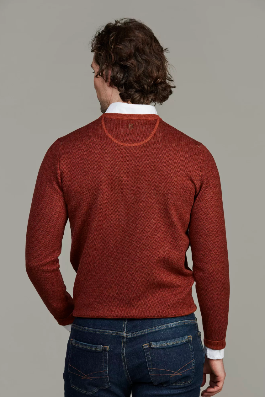 2Tone Herringbone Knit Burnt Orange