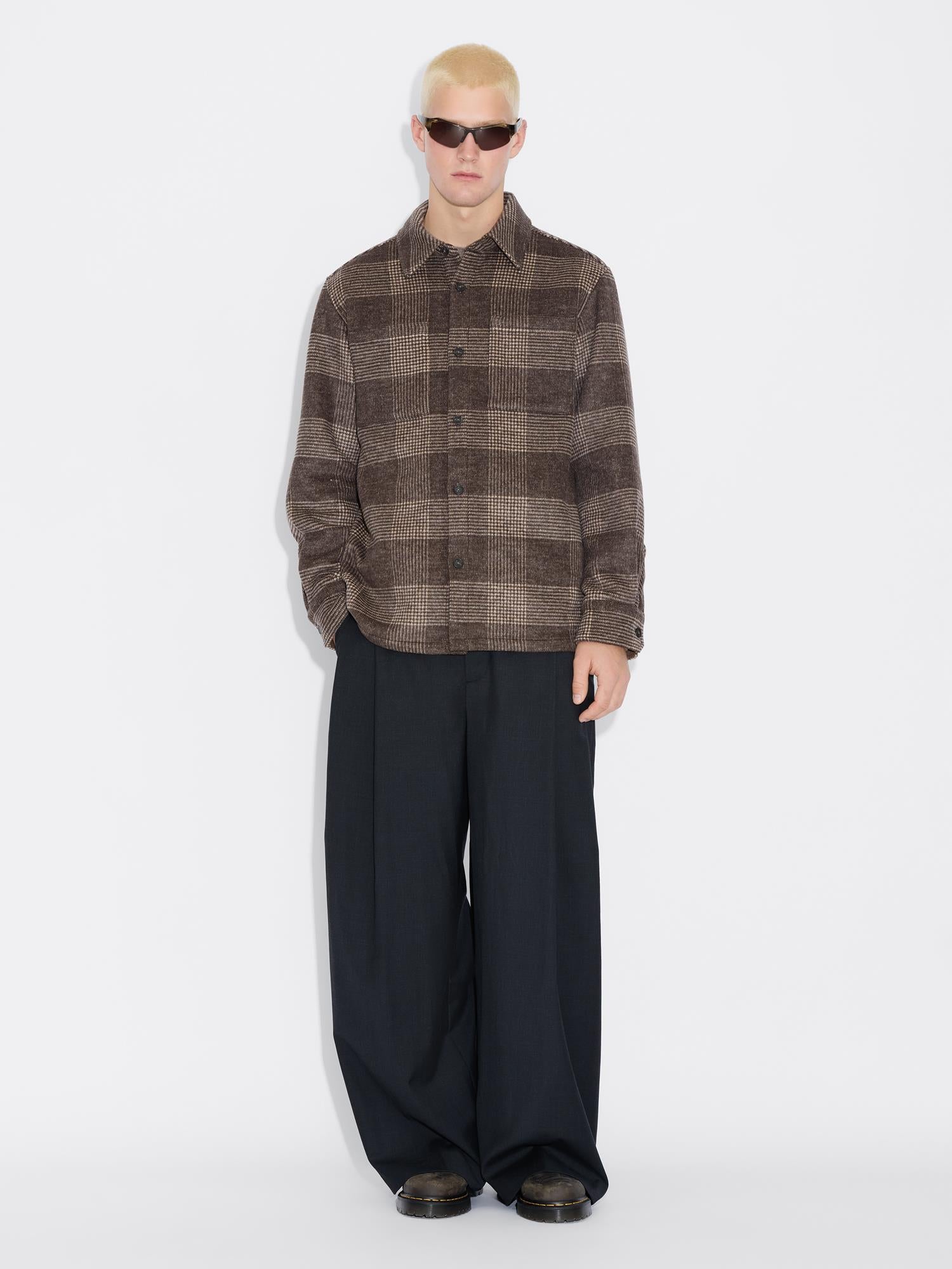 Mildew Flannel Overshirt Brown Check