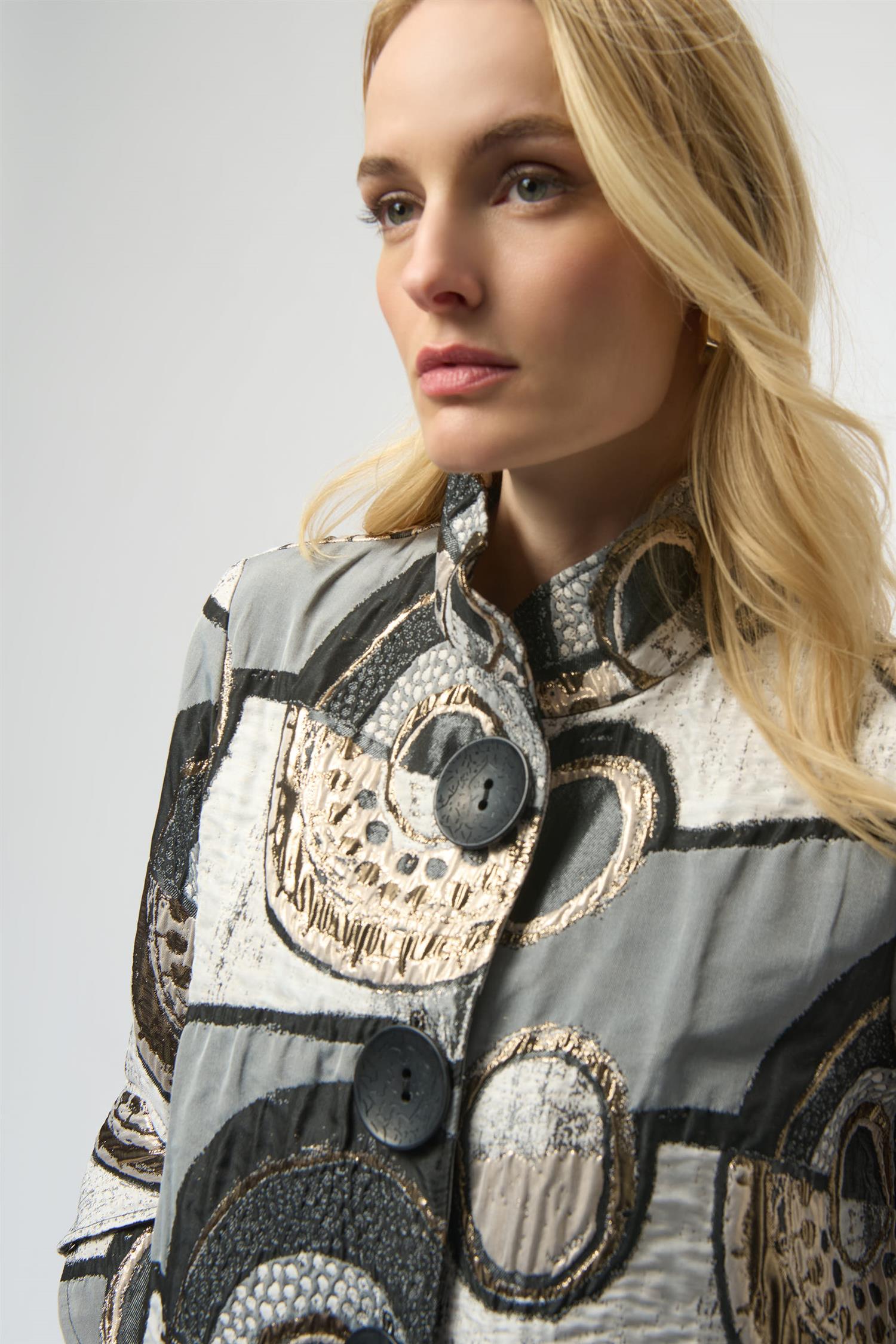Abstract Jacquard Trapez Jacket