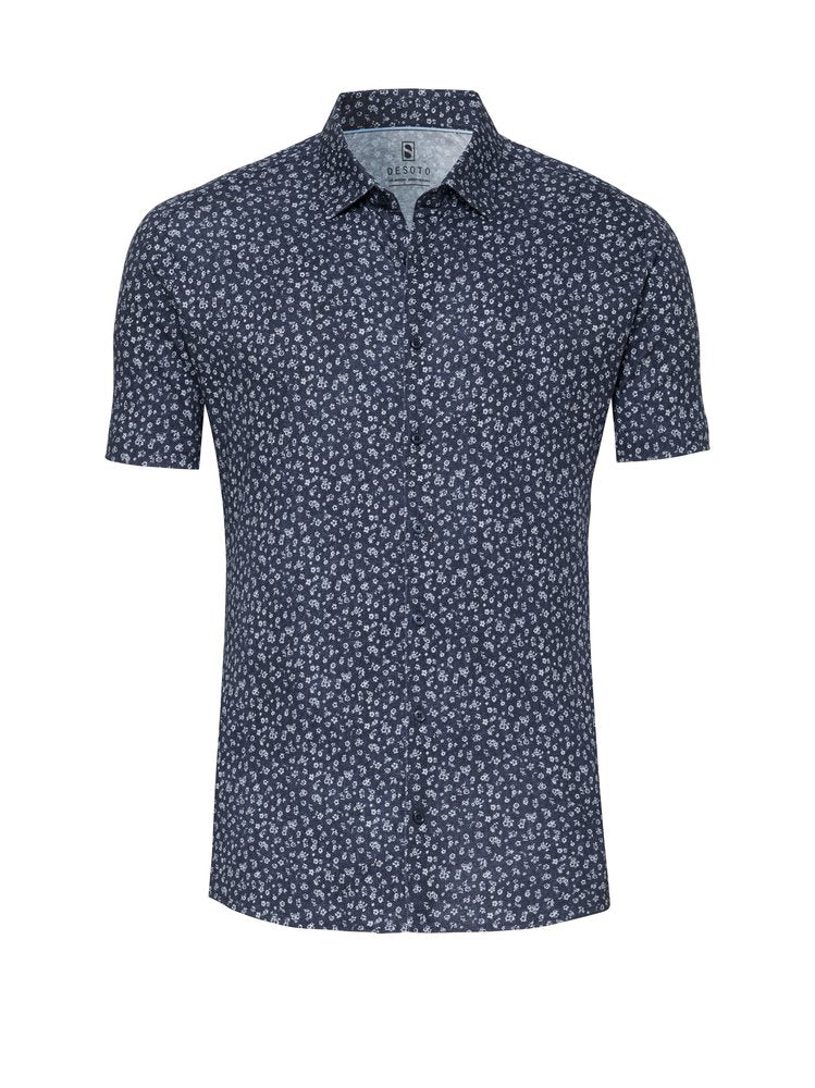 Casual Kent 1/2 Dark Blue Denim With Flowers