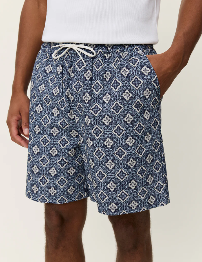Harry Arabesque AOP Shorts Blue Fog