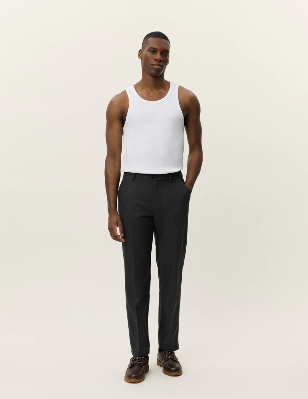 Como Reg Wool Suit Pants Asphalt