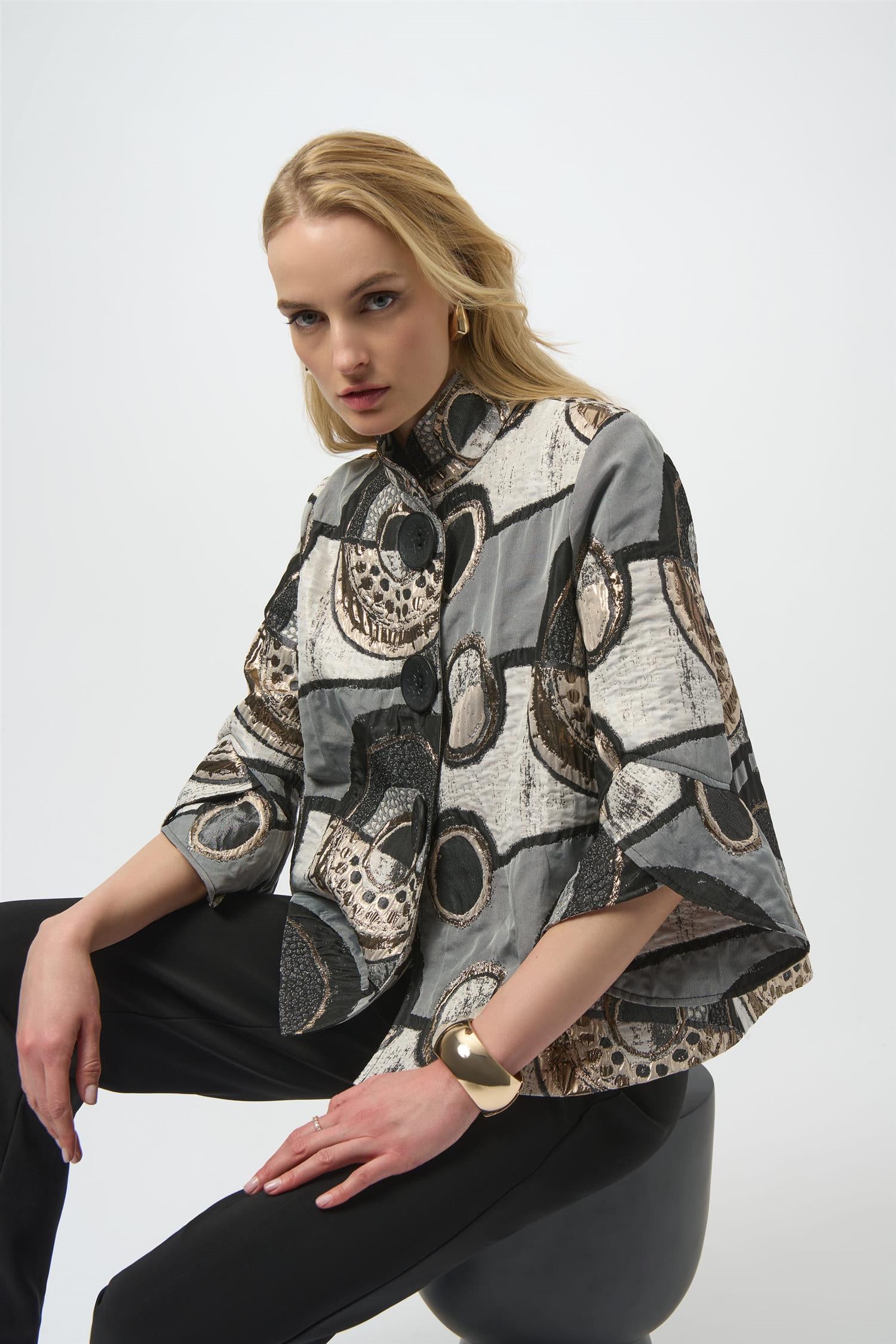 Abstract Jacquard Trapez Jacket