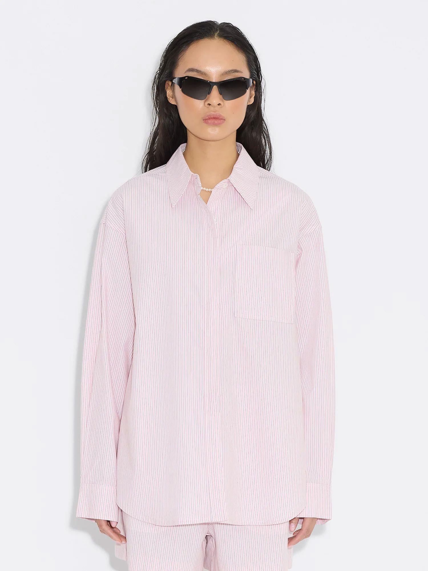 Loose Stripe Shirt Pink Mix