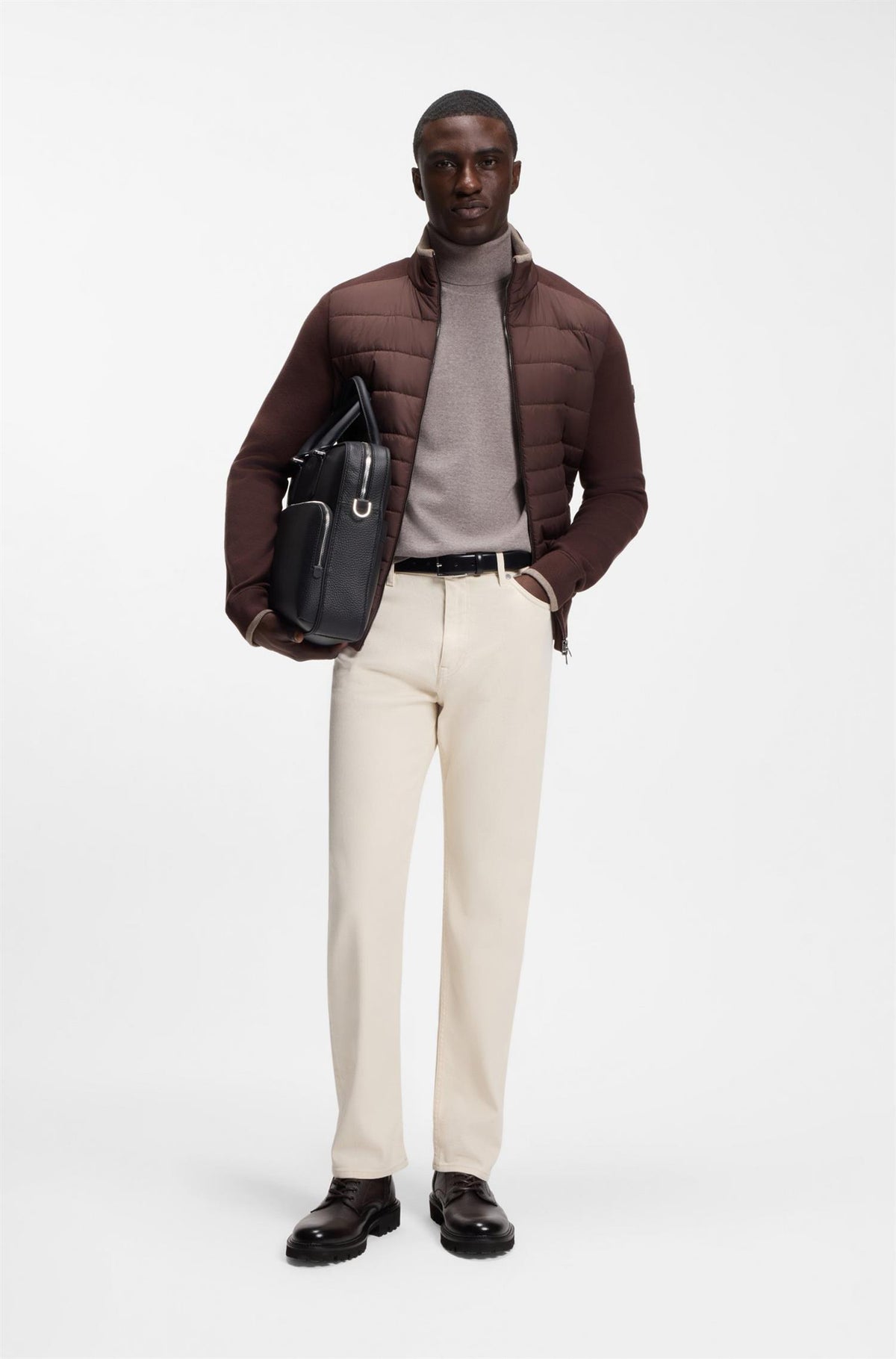 Ogden Straight Fit Jeans In Italian Ecru Denim