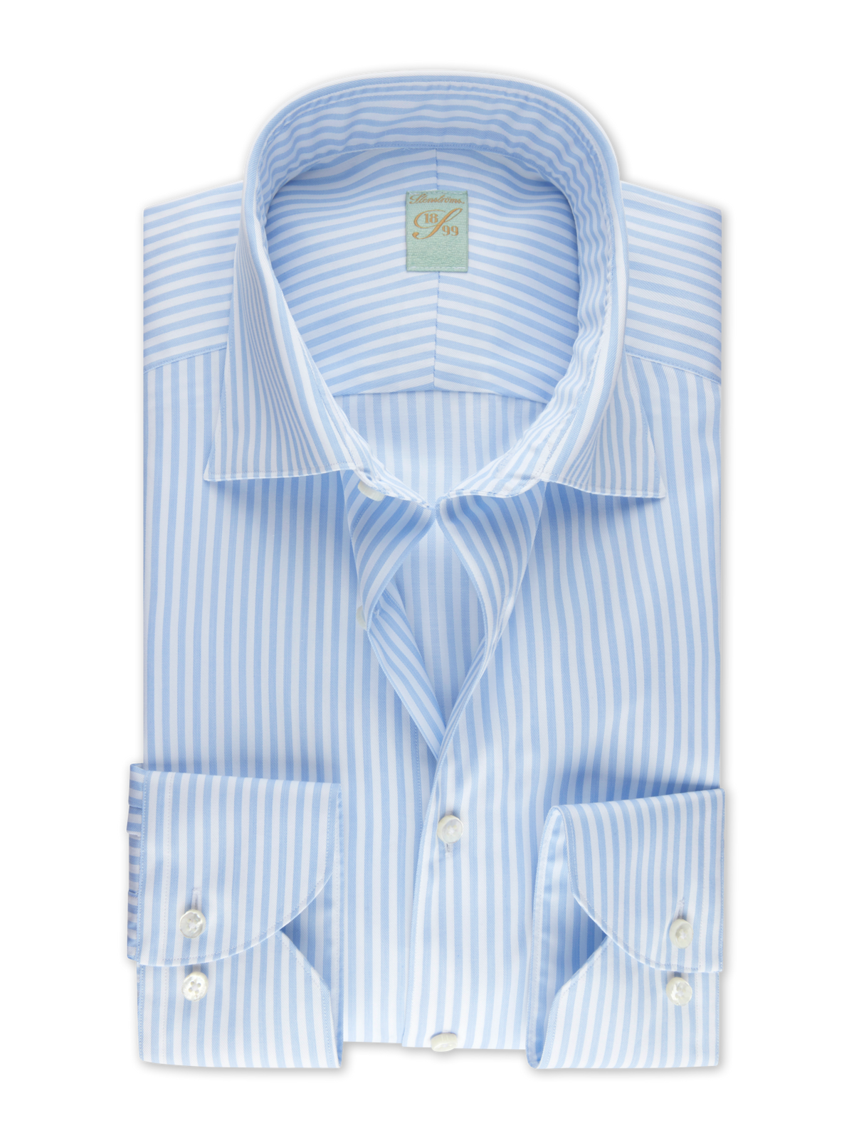 1899 Light Blue Striped Twill Regular Shirt