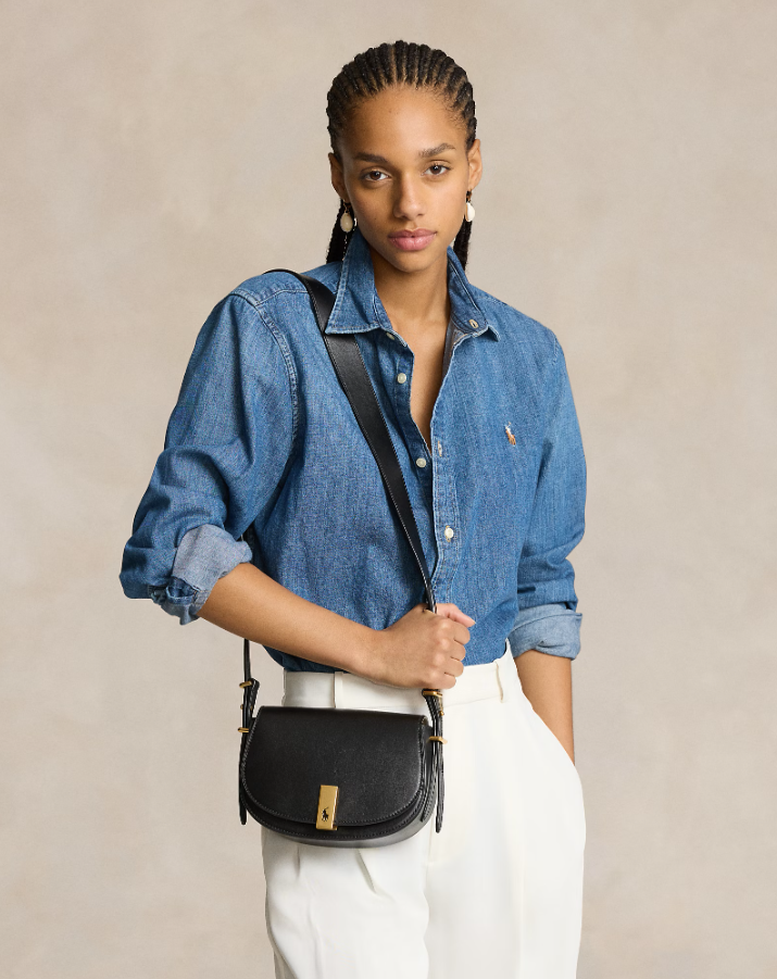 Polo ID Calfskin Mini Saddle Bag - Black