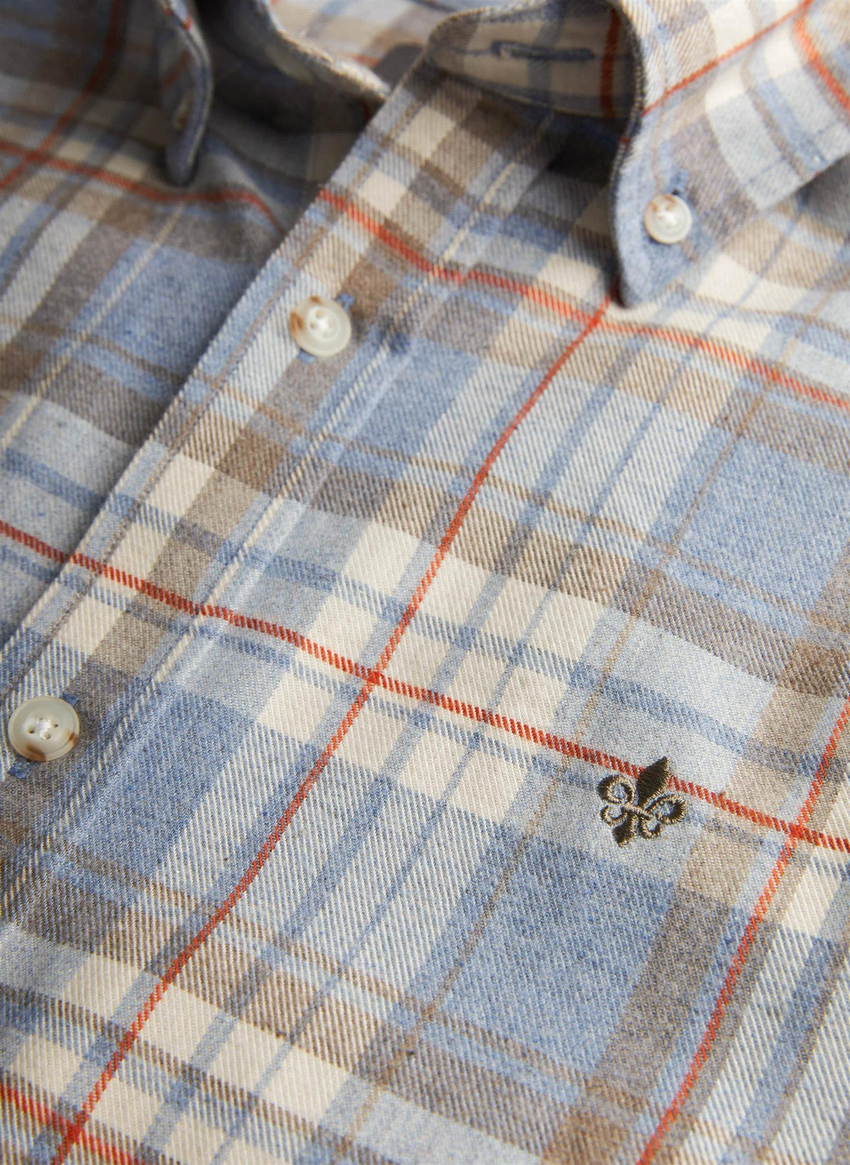 Happy Flannel Check Shirt-Classic Fit Blue