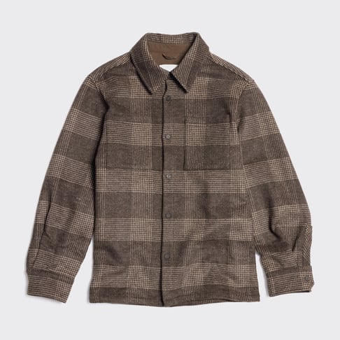 Mildew Flannel Overshirt Brown Check
