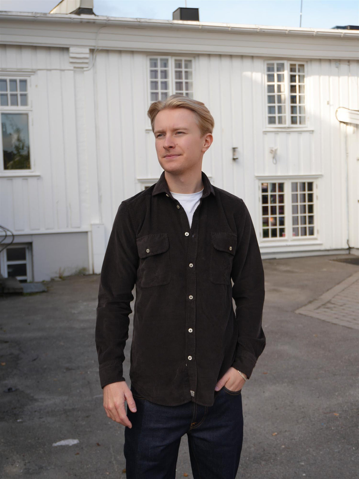 Corduroy Overshirt TCV165 Dark Brown