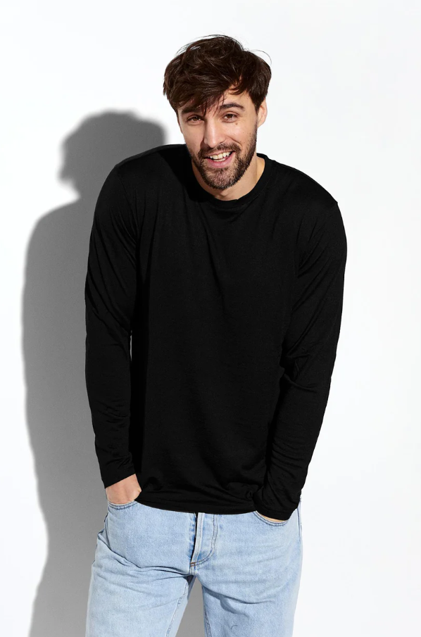 WOOL TENCEL LONG SLEEVE TOP