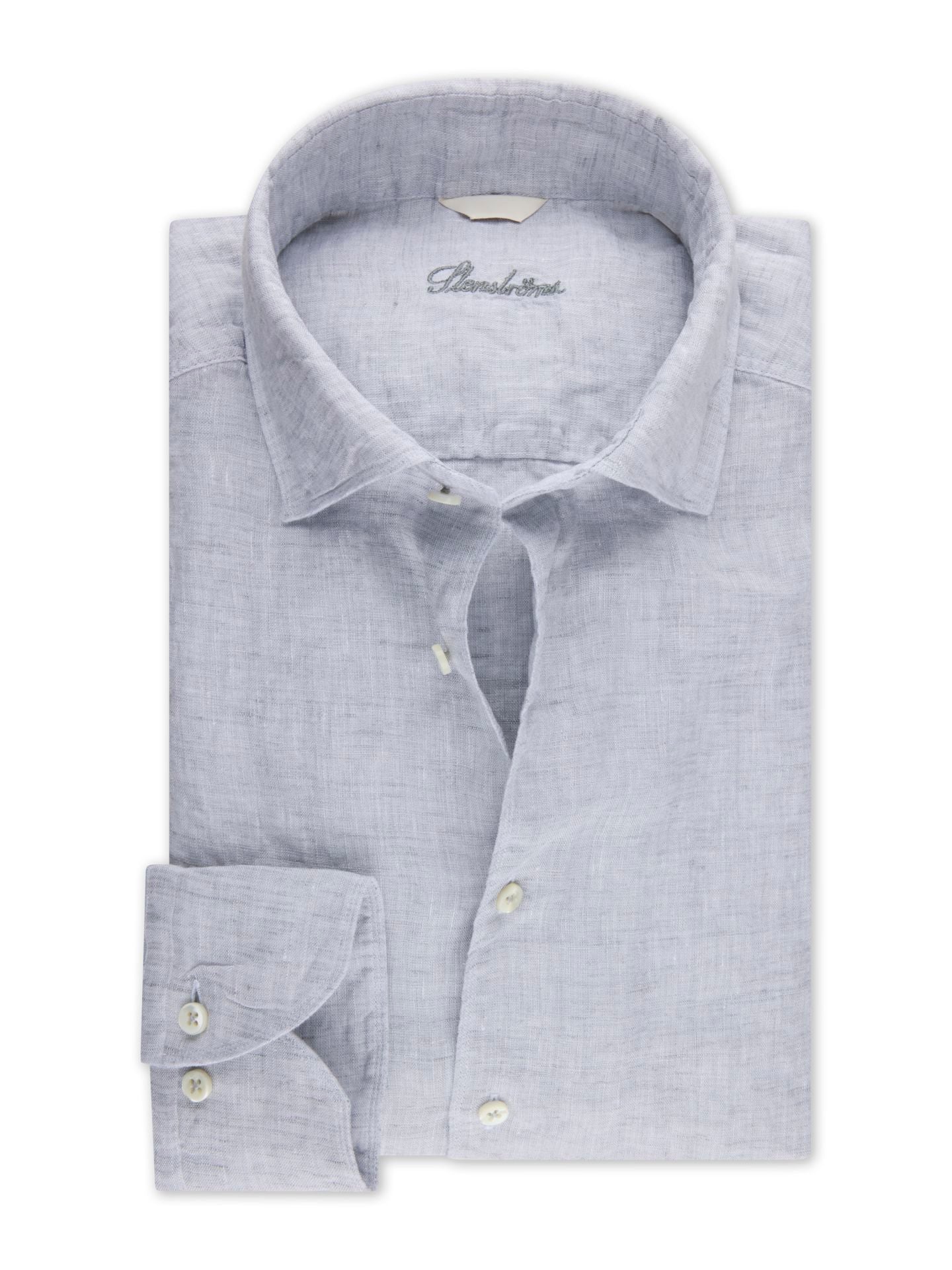 Regular Light Grey Linen Casual Shirt