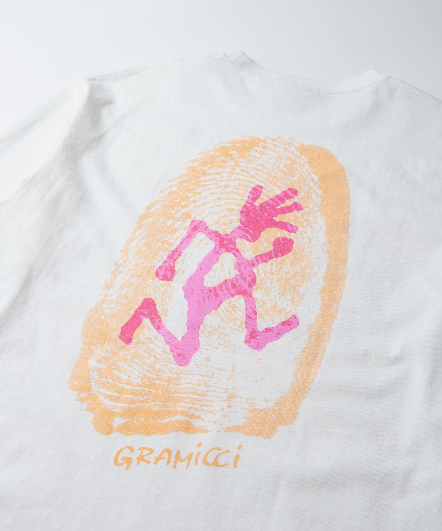Thumbprint LS tee white