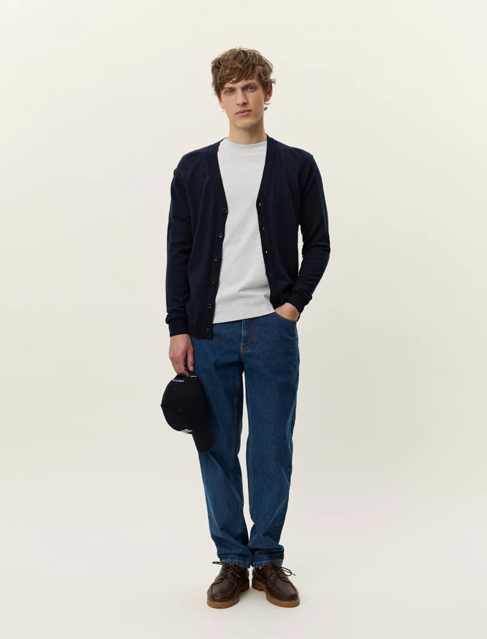 Greyson Merino Cardigan Dark Navy