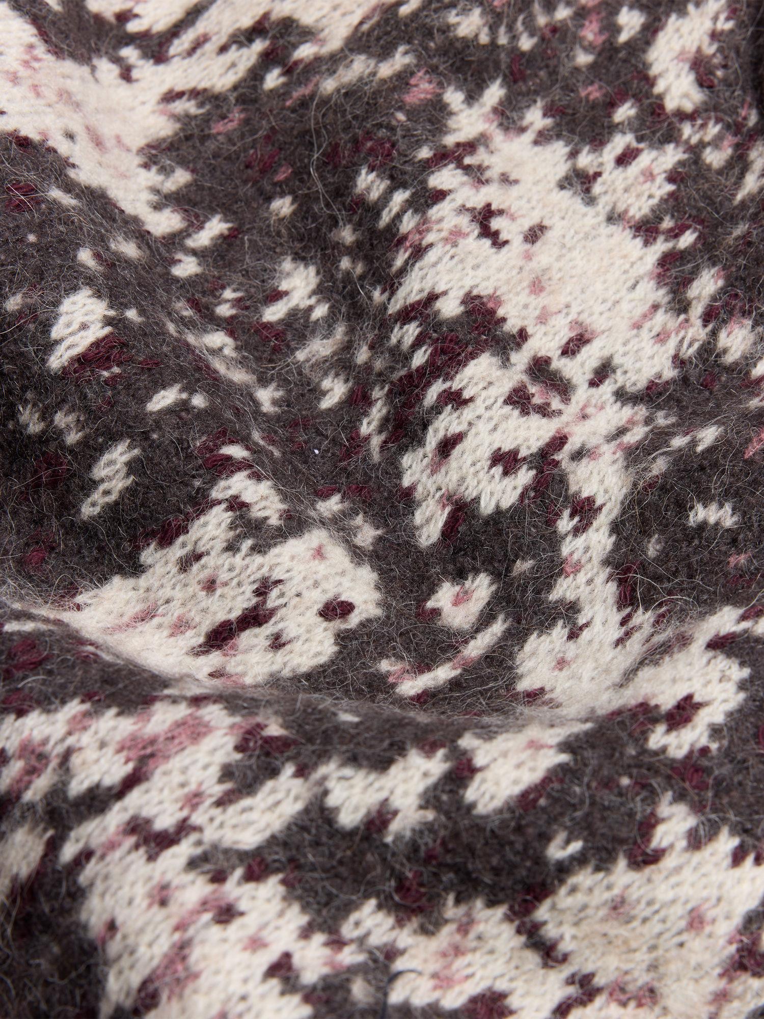 Lola Jacquard Crewneck Burgundy Mix