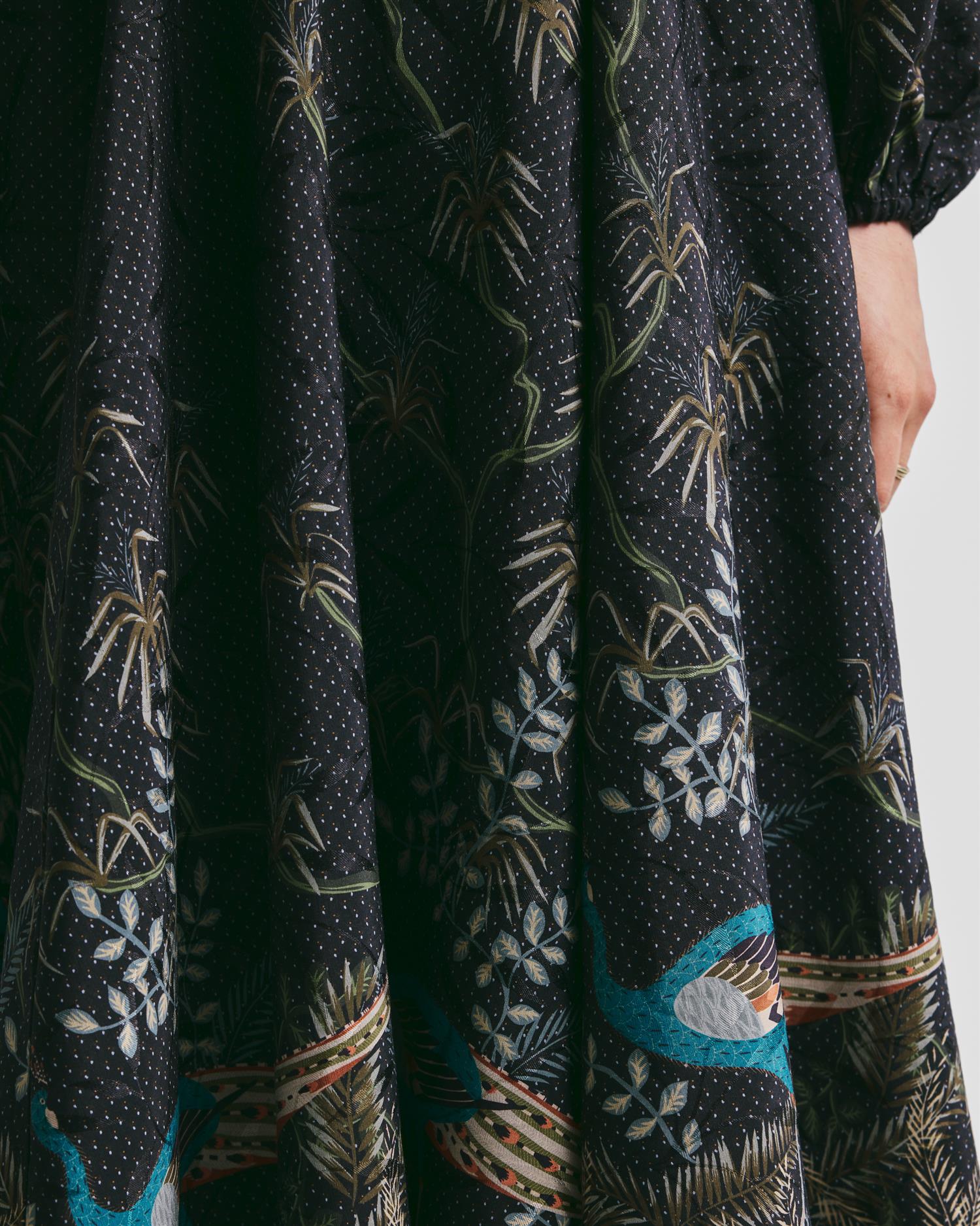 Jacquard Midi Dress AW25 Blue Peacock