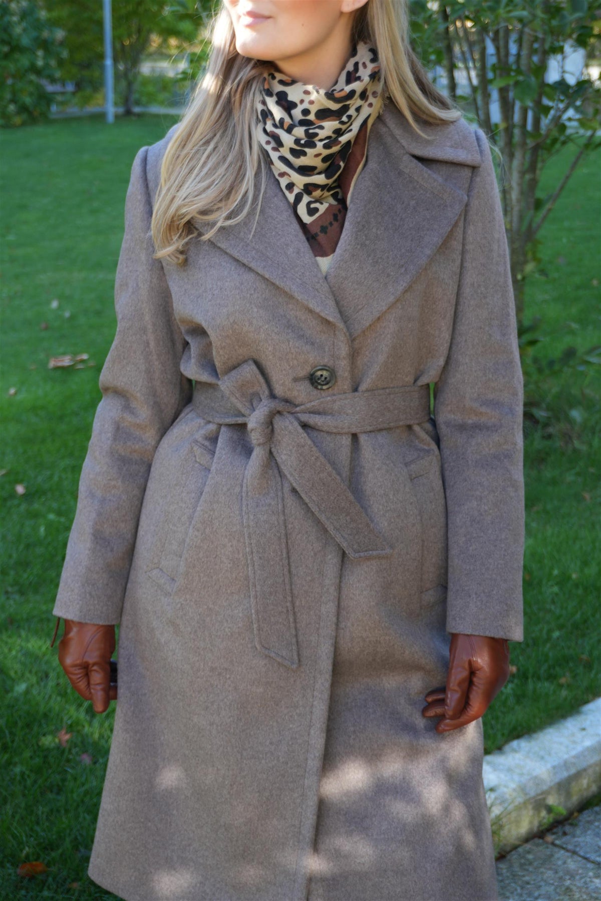 Clareta Belt Midi Brown Cashmere Coat