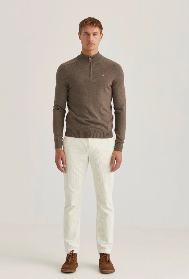 Merino John Zip Brown