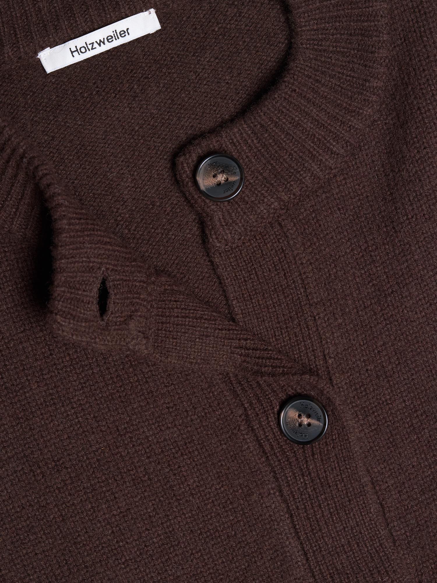W. Wool Wide Cardigan - Dk.Brown