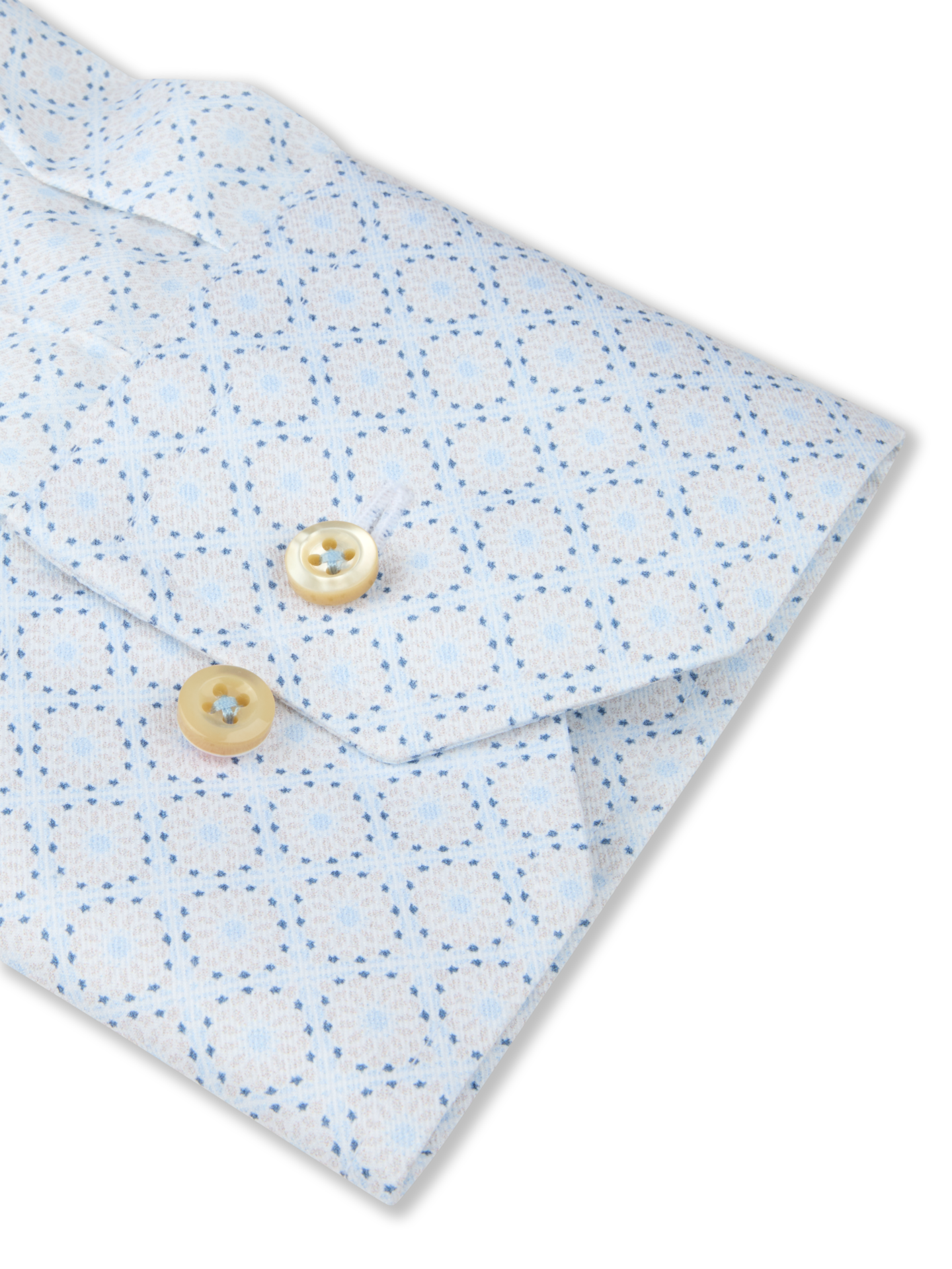 Light blue Patterned Twill Slimline Shirt
