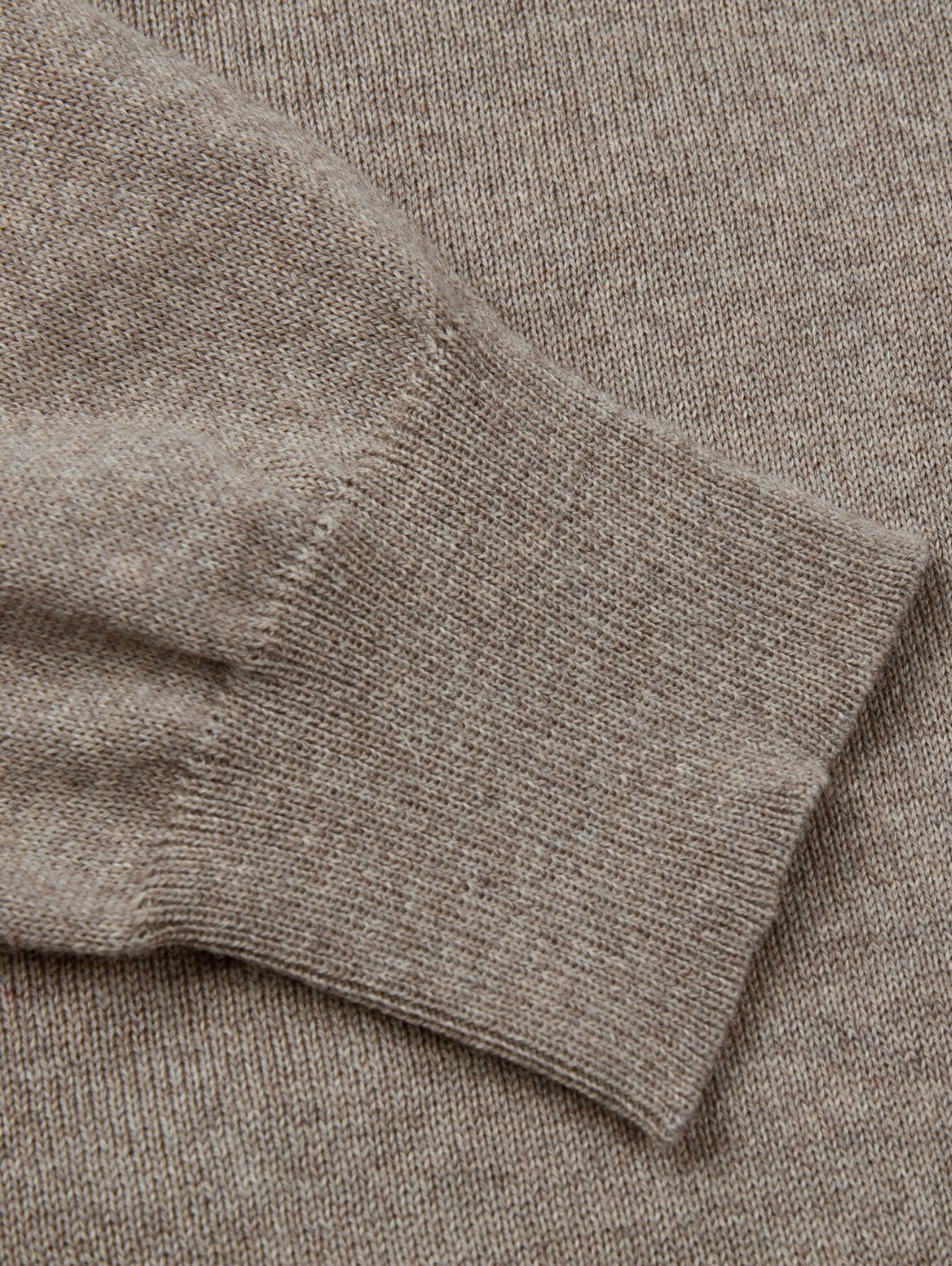 Pullover Knitted V-Neck Merino Wool Light Brown