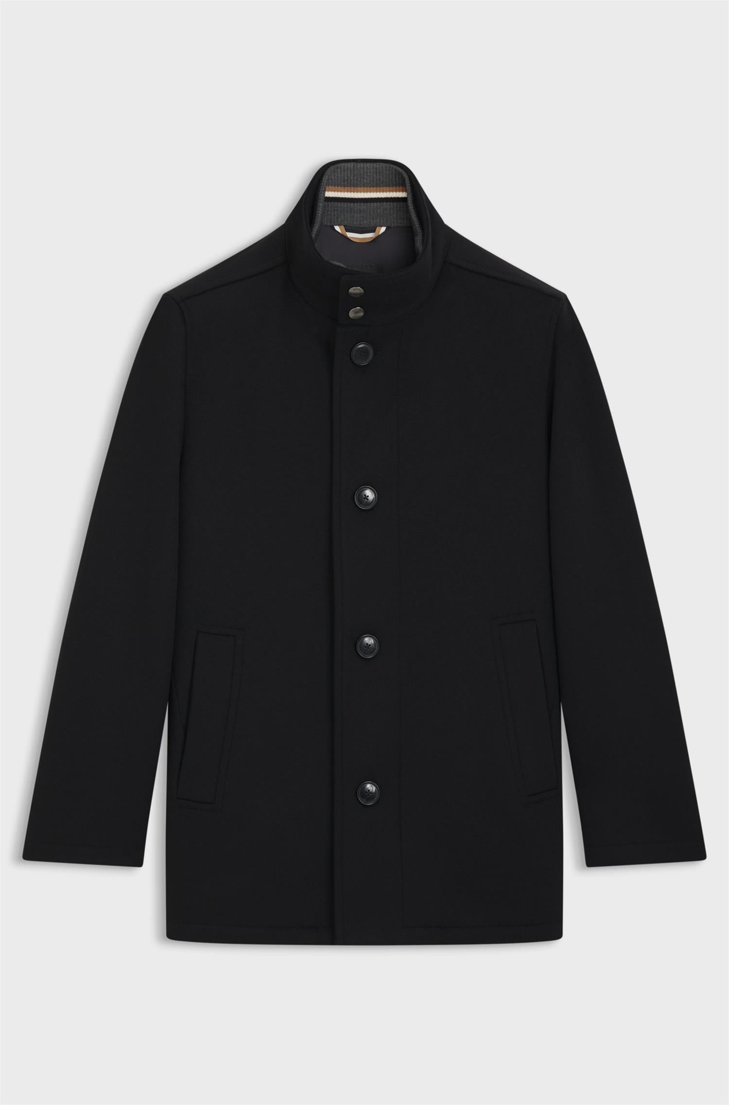 H-Coxtan Wool and Cashmere coat Black