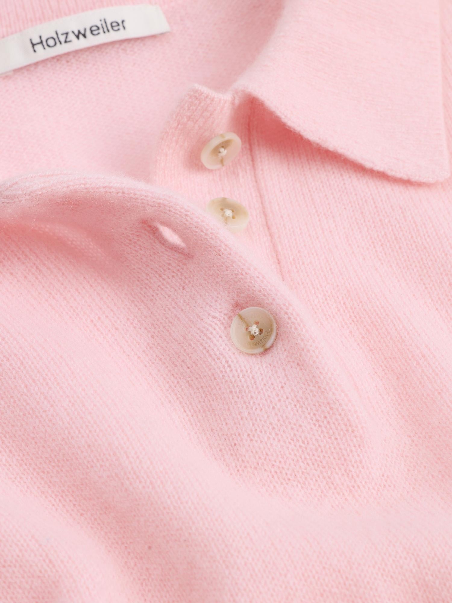 Cashmere Short Sleeve Polo Pink