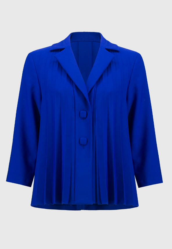 Lux Twill Pleated Trapeze Jacket