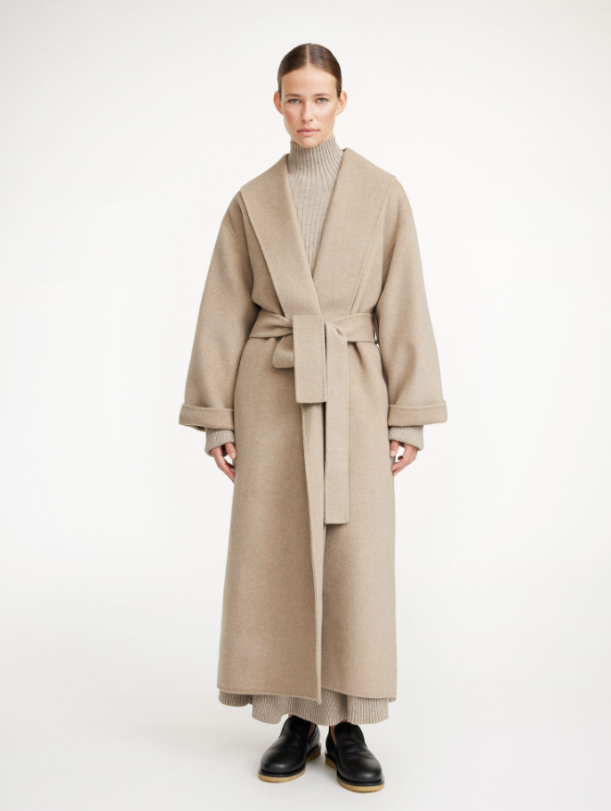 TRULLEM Wool Coat - Grey Brown Melange