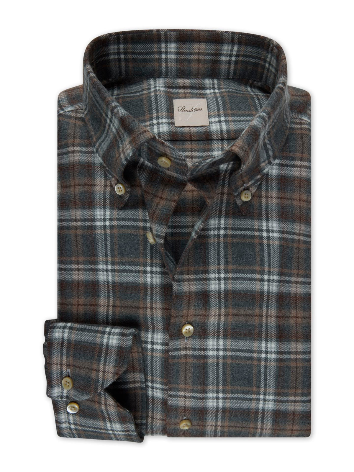 Regular Dark grey checked Flannel Shit