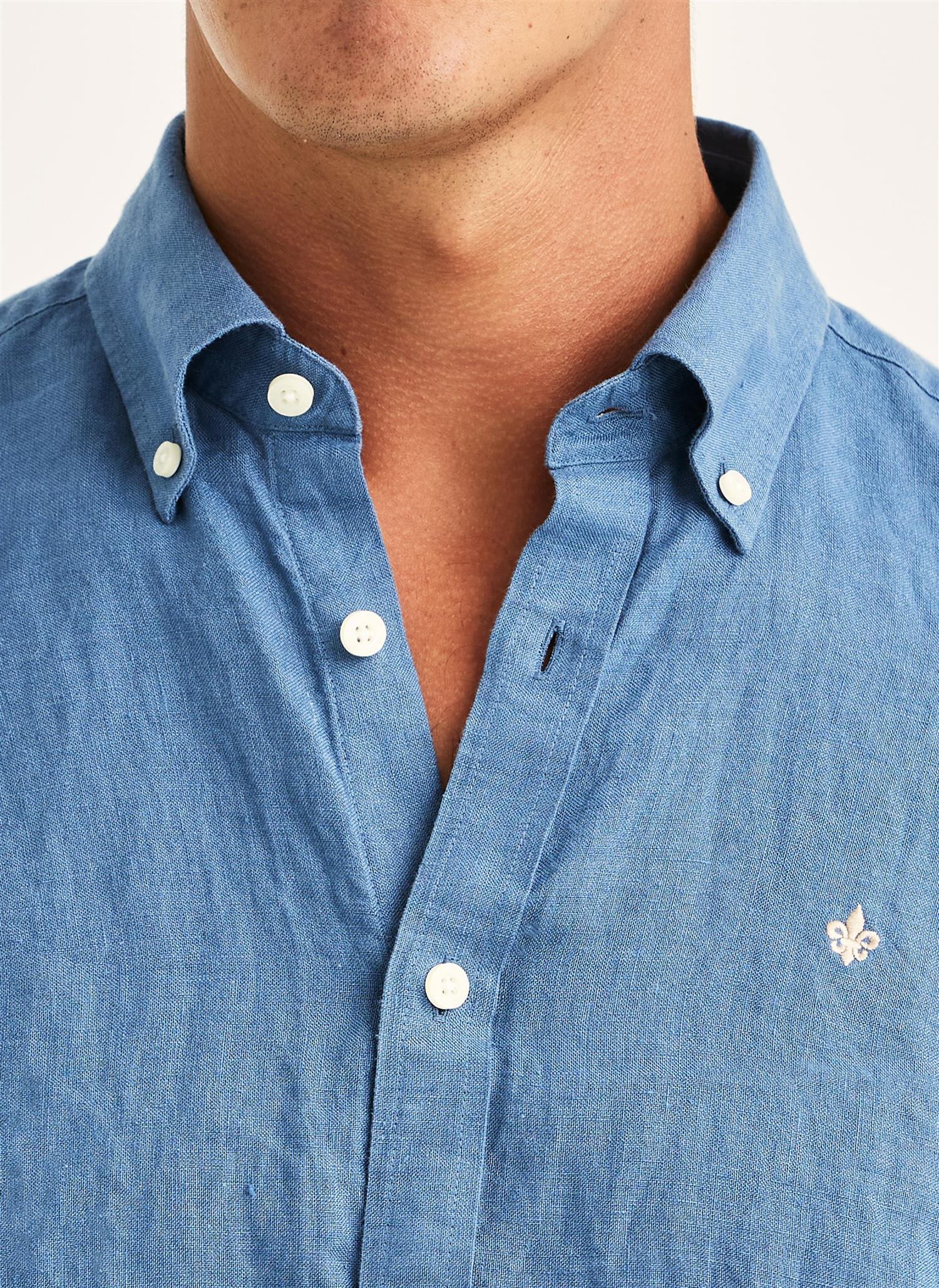 Douglas linen shirt classic fit Blue