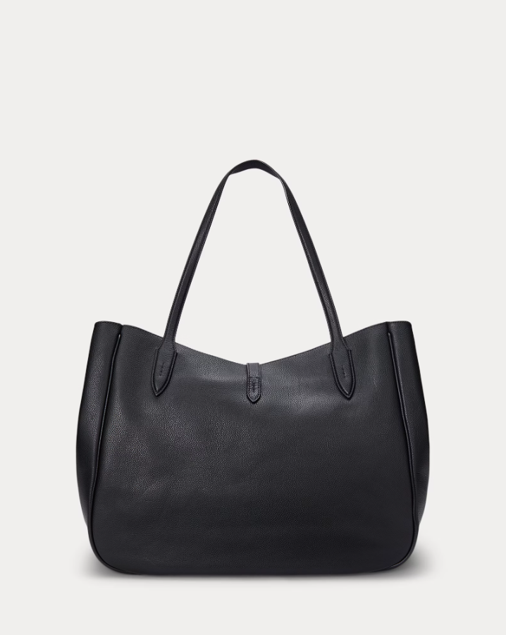 Polo ID Leather Large Tote Black