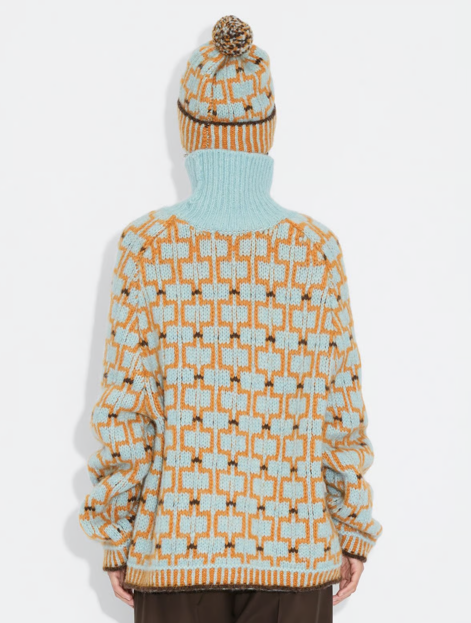 Norwegian Wool Turtleneck Blue Mix