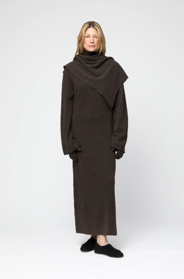Turtleneck Toulon Maxi Dress Coffee