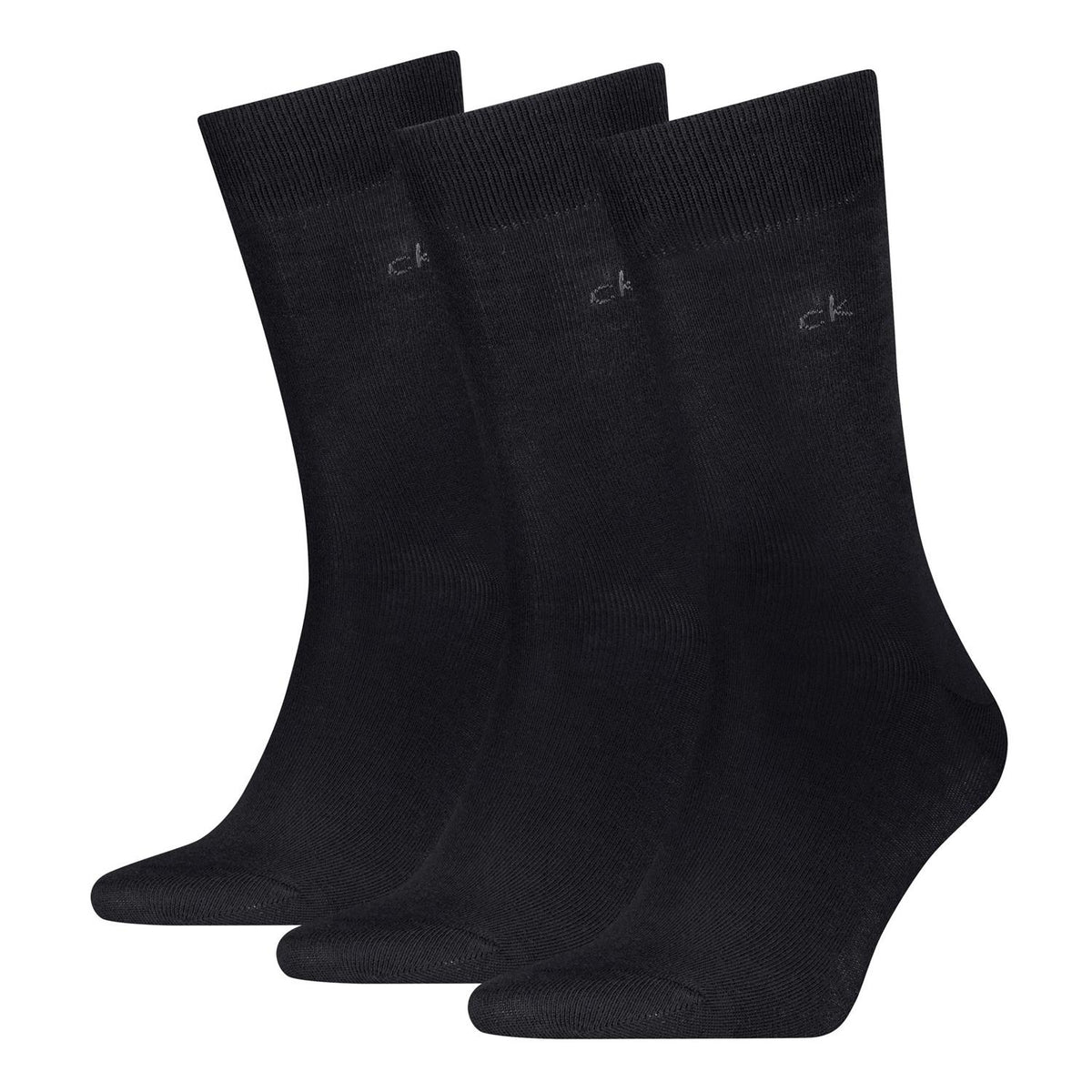 Ck Man 3pk Cotton Crew Sock Black