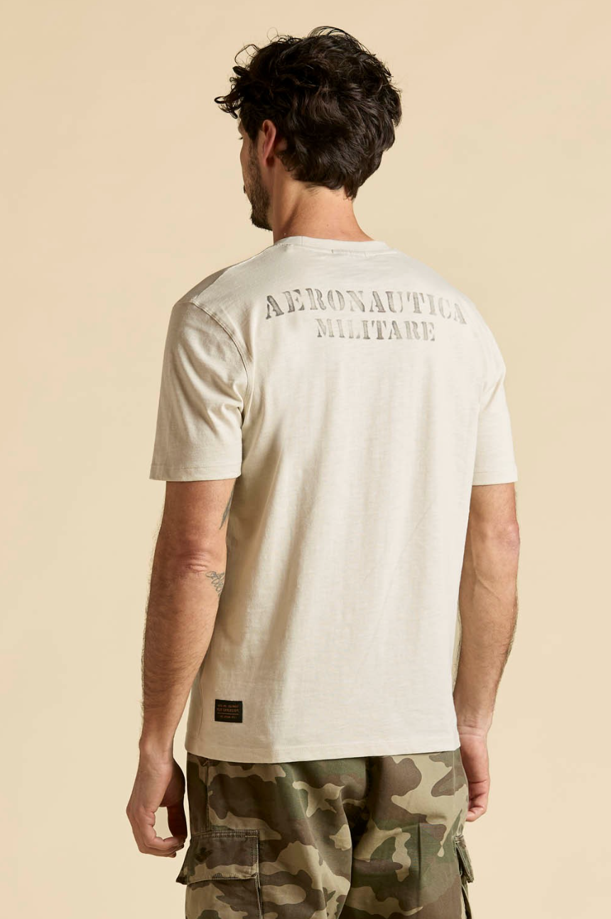 Cotton T-Shirt IX Fighter Ghiaccio