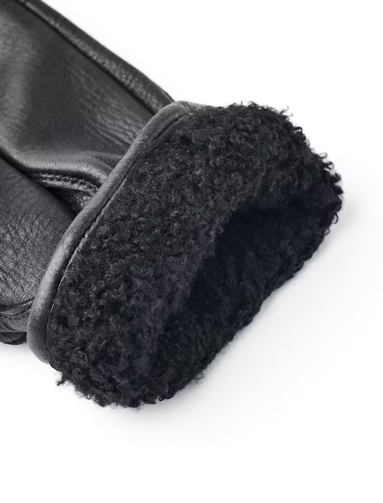 Deerskin Lambskin Black