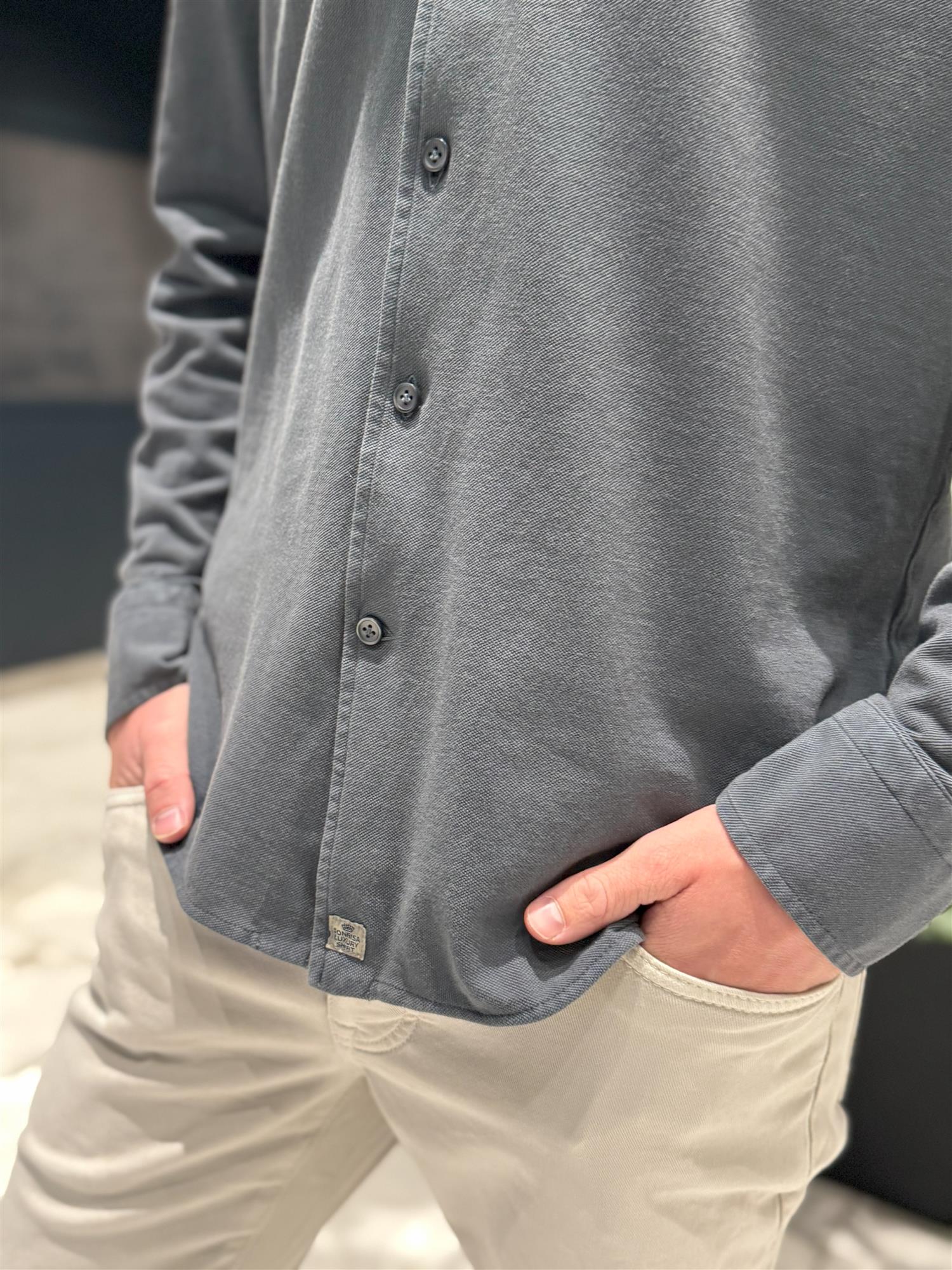 PIQUET SHIRT WASHED NAVY