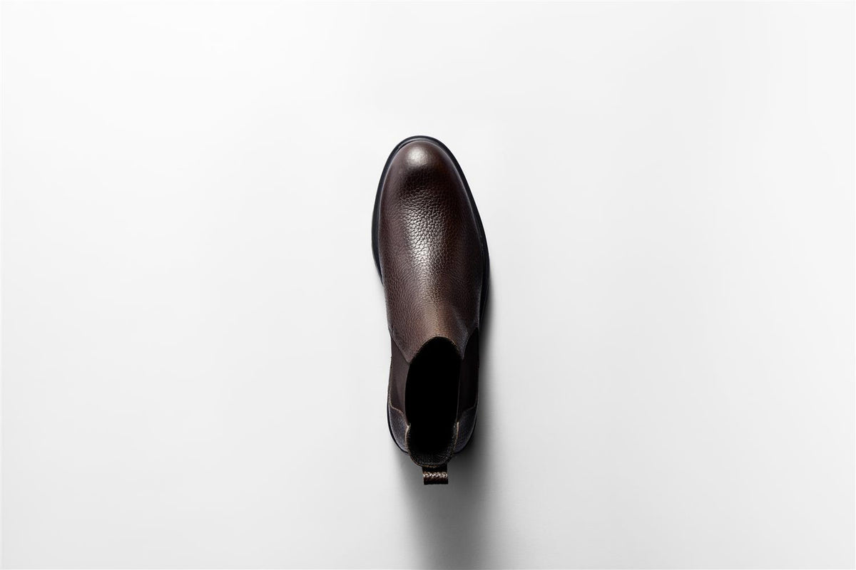 Thunder Chelsea Boot Dark Brown Structured Full Grain