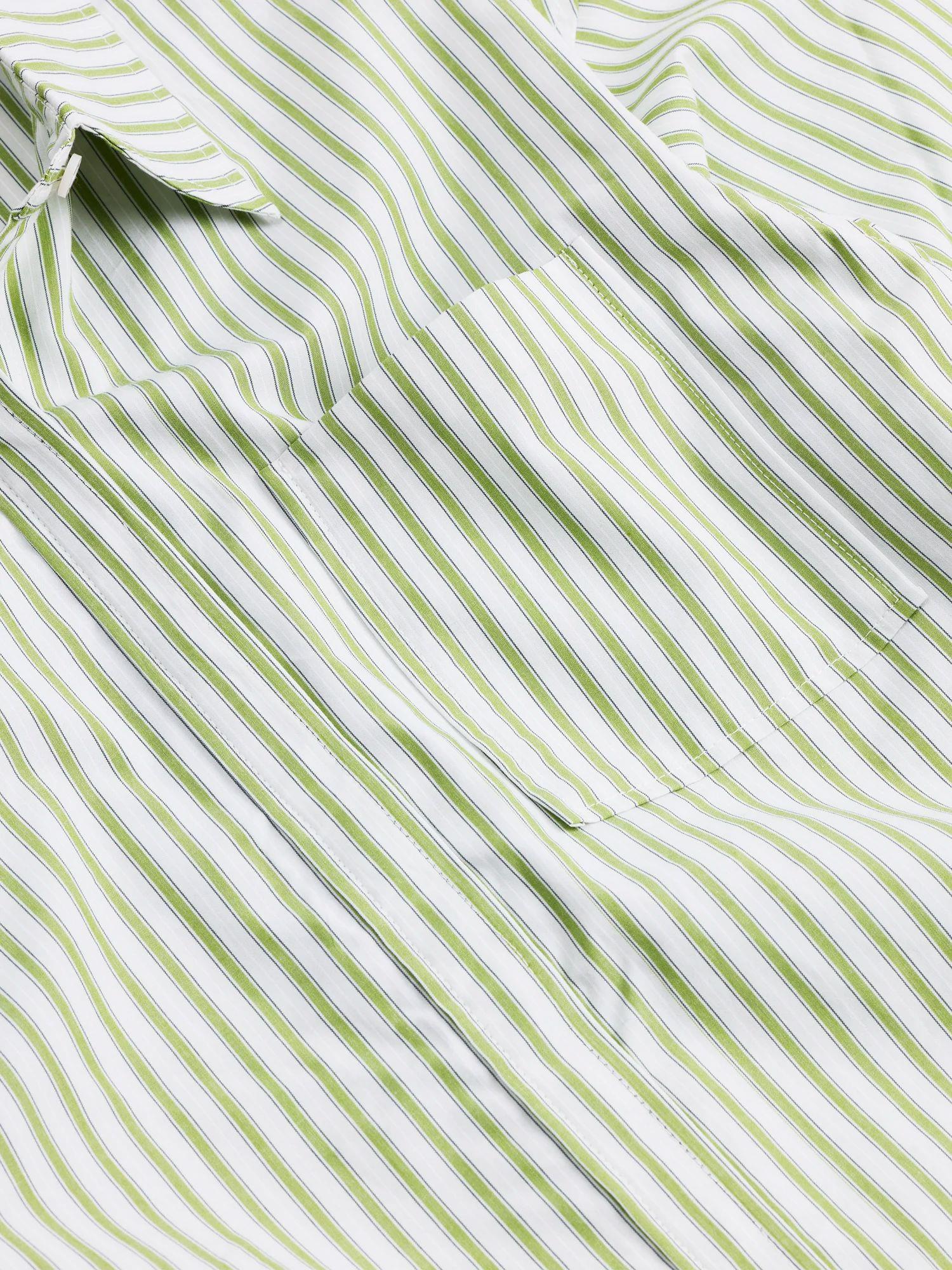 Loose Stripe Shirt Green Stripe