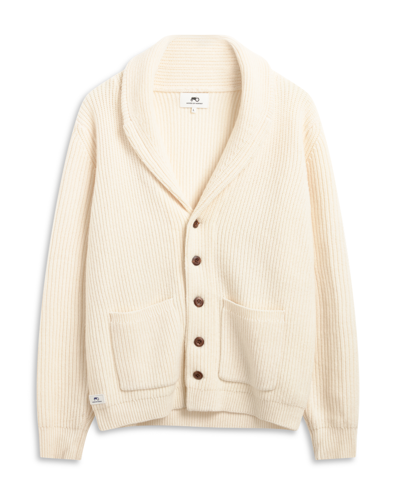Knit Shawl Cardigan Off White