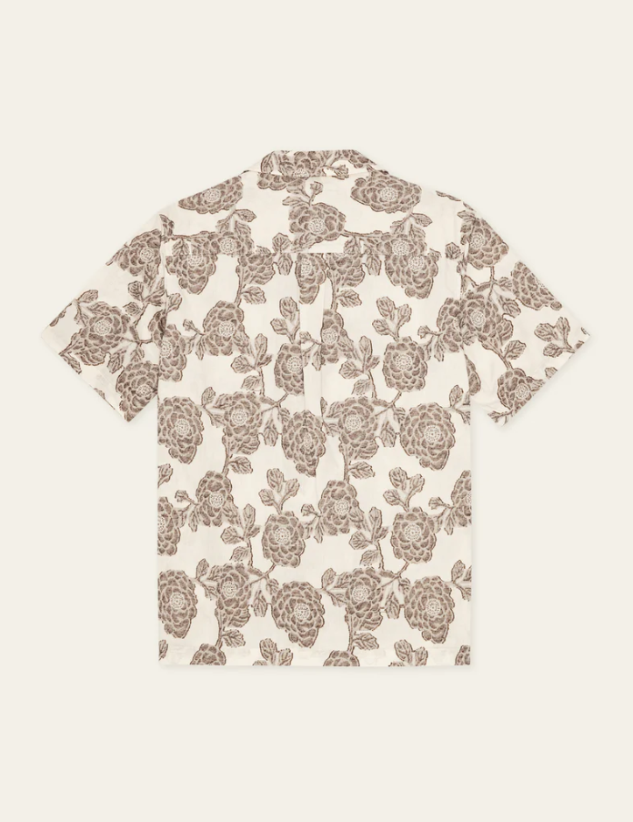 Lesley Flower Jacquard SS Shirt Ivory