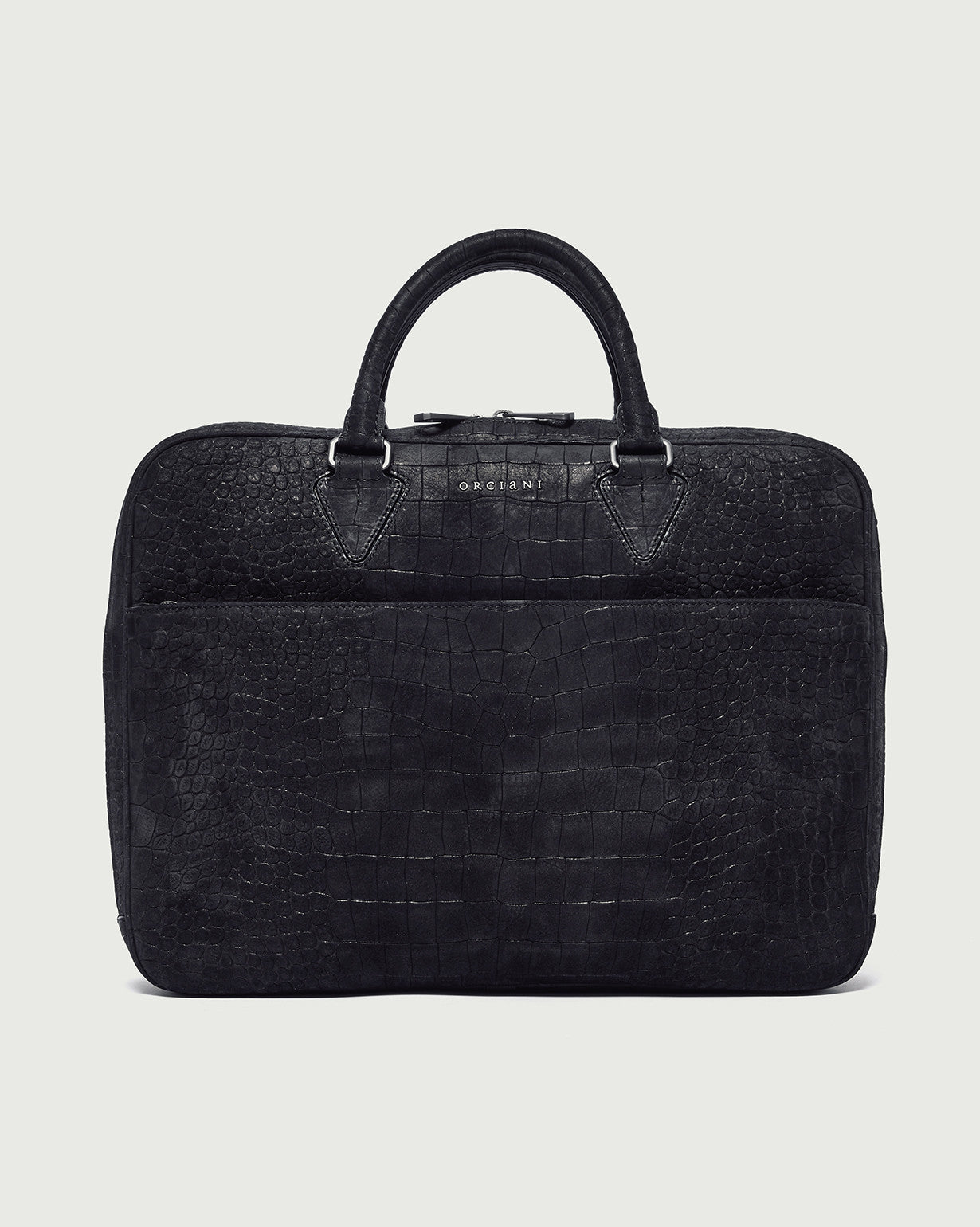 Cocco Nabuk slim nubuck leather business bag Black