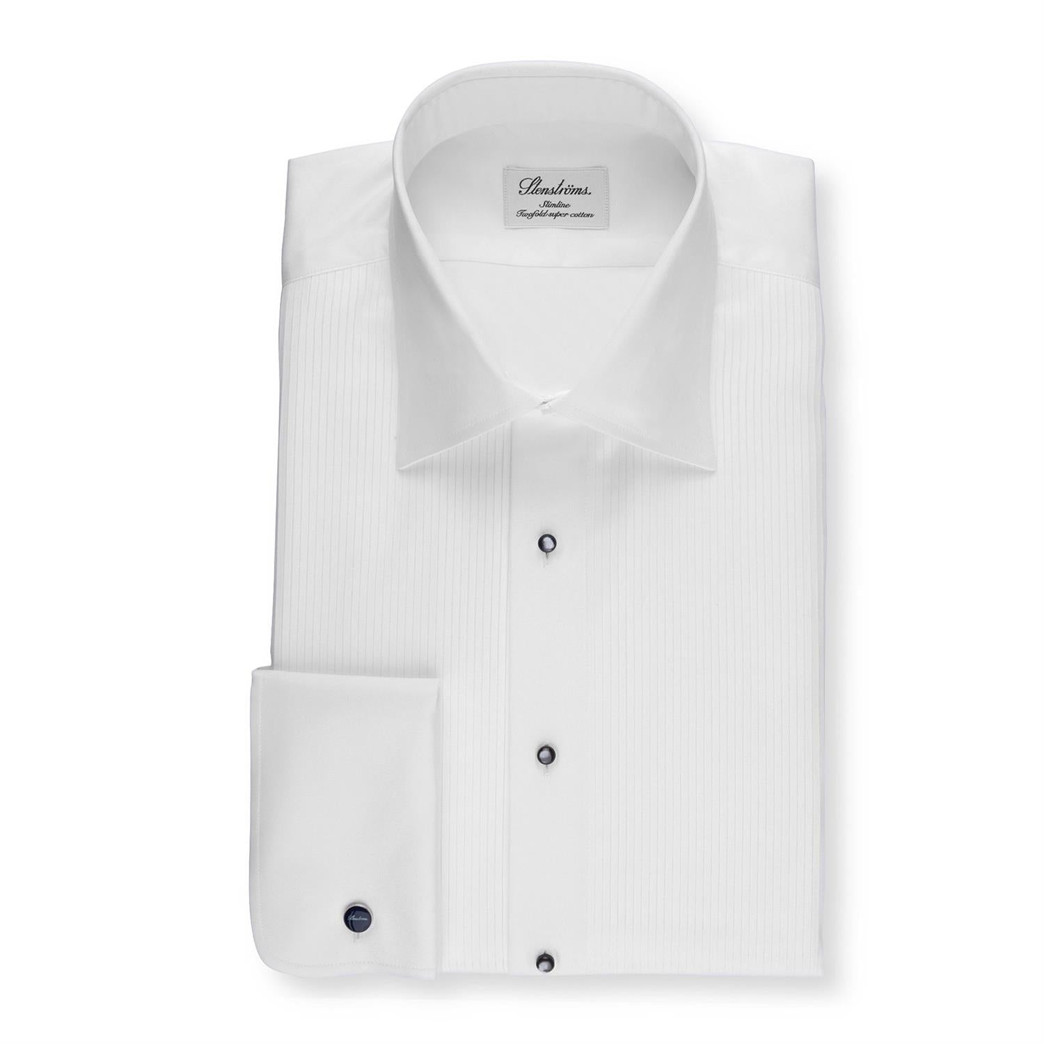 White Slimline Tuxedo Shirt French Cuff