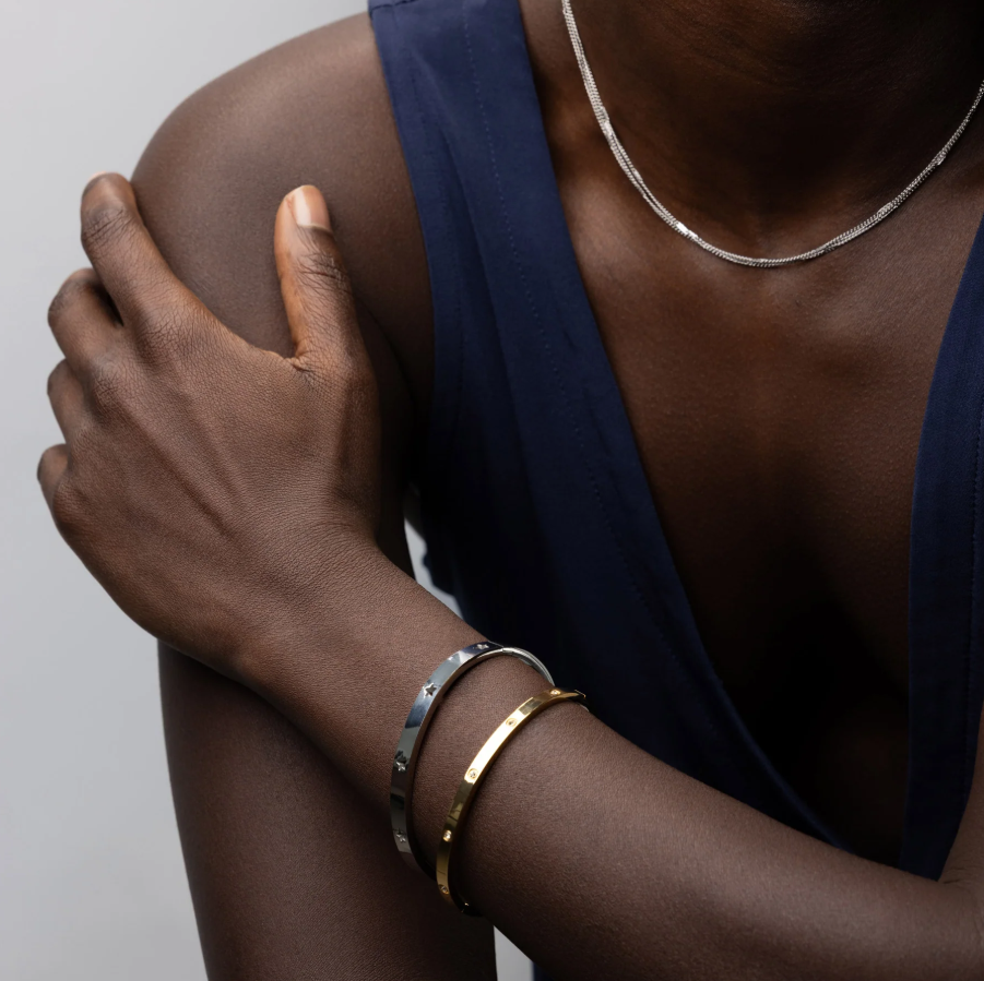 LEIA-STAR BANGLE BRACELET STAINLESS STEEL - Silver