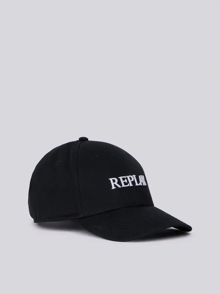 Cap With Embroidered Logo Black