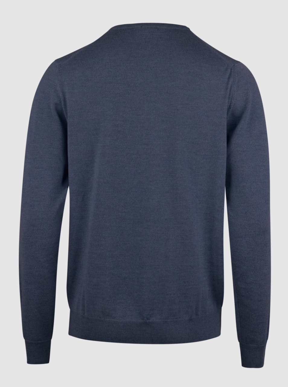 Sweater Knitted Crew Neck Merino Wool Dark Blue